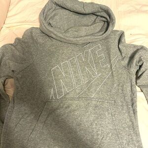 Women’s grey Nike funnel neck sweatshirt, women’s Nike sweatshirt